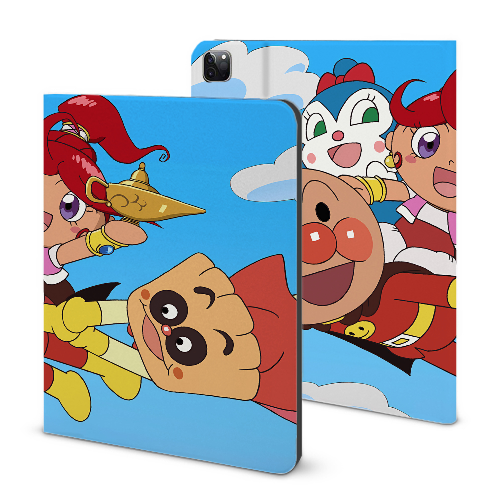 （画像用） アンパンマン Anpanman IPad ケース ブック型 PUレザー TPU 耐衝撃 軽量 薄型 ペン収納なし 全面保護 IPad 各モデル対応